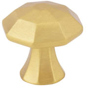 Jeffrey Alexander Wheeler 1-1/4" Faceted Gem Cut Geometric Cabinet Knob / Drawer Knob Brushed Gold