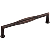 Jeffrey Alexander Southerland 6-5/16" (160mm) Center to Center Traditional Ridged Barrel Cabinet Handle / Drawer Pull Brushed Oil Rubbed Bronze