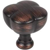 Jeffrey Alexander Southerland 1-1/4" Wide Quatrefoil Rounded Square Designer Cabinet Knob / Drawer Knob Brushed Oil Rubbed Bronze