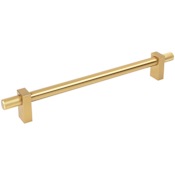 Jeffrey Alexander Larkin Outer Knurled 12" Center to Center Modern Industrial Appliance Bar Handle / Appliance Bar Pull Brushed Gold