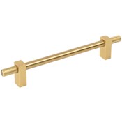 Jeffrey Alexander Larkin Outer Knurled 6-5/16" (160mm) Center to Center Modern Industrial Cabinet Bar Handle / Drawer Bar Pull Brushed Gold