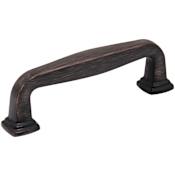 Jeffrey Alexander Fontana 3-3/4" (96mm) Center to Center Elegant Curved Square Cabinet Handle / Drawer Pull Brushed Oil Rubbed Bronze
