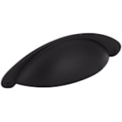 Jeffrey Alexander Lyon 3" Center to Center Rustic Country Cabinet Cup Pull / Drawer Cup Handle Black