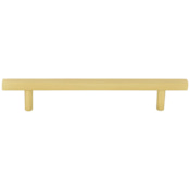 Jeffrey Alexander Dominique 5-1/16" (128 mm) Center to Center Square Bar Cabinet Handle / Drawer Pull Brushed Gold