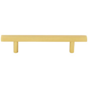 Jeffrey Alexander Dominique 3-3/4" (96 mm) Center to Center Square Bar Cabinet Handle / Drawer Pull Brushed Gold