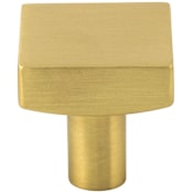 Jeffrey Alexander Dominique 1-1/8" Thick Square Cabinet Knob / Drawer Knob Brushed Gold
