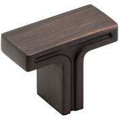 Jeffrey Alexander Anwick 1-3/8" Wide Modern Linear "T" Bar Cabinet / Drawer Knob Brushed Oil Rubbed Bronze