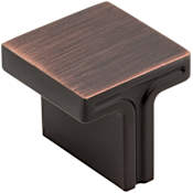 Jeffrey Alexander Anwick 1-1/8" Modern Linear Square Cabinet Knob / Drawer Knob Brushed Oil Rubbed Bronze