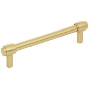 Jeffrey Alexander Hayworth 5-1/16" (128mm) Center to Center Modern Industrial Pipe Bar Style Cabinet Handle / Drawer Bar Pull Brushed Gold