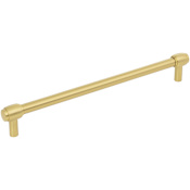 Jeffrey Alexander Hayworth 8-13/16" (224mm) Center to Center Modern Industrial Pipe Bar Cabinet Handle / Drawer Bar Pull Brushed Gold