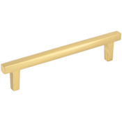 Jeffrey Alexander Whitlock 5-1/16" Center to Center Contemporary Square Bar Cabinet Handle / Drawer Pull Brushed Gold