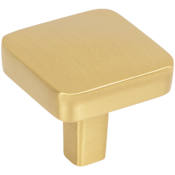 Jeffrey Alexander Whitlock 1-1/4" Square Cabinet / Drawer Knob with Soft Rounded Edges Brushed Gold