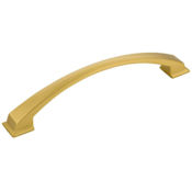 Jeffrey Alexander Roman 6-5/16" Center to Center Arch Bow Contemporary Cabinet Handle / Drawer Pull Brushed Gold