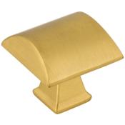 Jeffrey Alexander Roman 1-1/4" Square Dome Cabinet Knob / Drawer Knob Brushed Gold