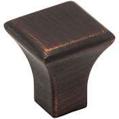 Jeffrey Alexander Marlo 7/8" Contemporary Curved Square Button Cabinet / Drawer Knob Brushed Oil Rubbed Bronze