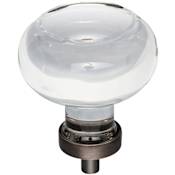 Jeffrey Alexander Harlow 1-3/4" Glam Round Button Glass Cabinet Knob / Drawer Knob Brushed Oil Rubbed Bronze