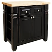 Jeffrey Alexander Bungalow Collection 34 x 22 Inch Kitchen Storage Island Aged Black
