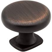 Jeffrey Alexander Belcastel 1 - 1-3/8" Traditional Classic Round Mushroom Cabinet Knob with Square Platform Base Brushed Oil Rubbed Bronze