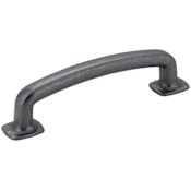 Jeffrey Alexander Belcastel 1 - 3-3/4" (96 mm) Center to Center Soft Square Bold Cabinet Handle / Drawer Pull with Square Feet Gun Metal