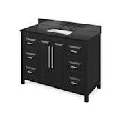 Jeffrey Alexander Cade 48" Free Standing Vanity Set with Cabinet and Granite Vanity Top Black / Black