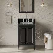 Jeffrey Alexander Percival II 24" Free Standing Vanity Set with Cabinet and Granite Vanity Top Black / Black