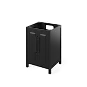 Jeffrey Alexander Cade 24" Single Sink Free Standing Hardwood Bathroom Vanity Cabinet with Raised Panel Doors - Without Top Black