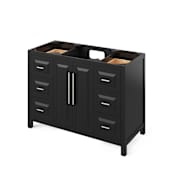 Jeffrey Alexander Cade 48" Single Free Standing Vanity Cabinet - Less Vanity Top Black