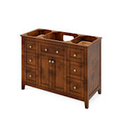 Jeffrey Alexander Chatham 48" Single Free Standing Vanity Cabinet - Less Vanity Top Chocolate