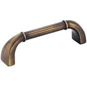 Jeffrey Alexander Cordova 3-3/4" Center to Center Vintage Colonial Cabinet Handle / Drawer Pull Antique Brushed Satin Brass