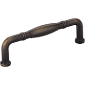 Jeffrey Alexander Durham 3-3/4" Center to Center Traditional Knuckled Barrel Cabinet Handle / Drawer Pull Antique Brushed Satin Brass