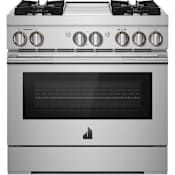 JennAir RISE 36 Inch Wide 5.1 Cu. Ft. Free Standing Dual Fuel Range with JennAir Connect and Griddle Stainless Steel