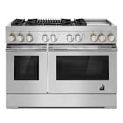 JennAir RISE 48 Inch Wide 6.3 Cu. Ft. Free Standing Dual Fuel Range with JennAir Connect, Grill, and Griddle Stainless Steel