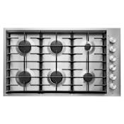 JennAir 36 Inch Wide 6 Burner Gas Cooktop Stainless Steel