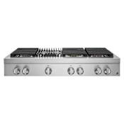 JennAir NOIR 48 Inch Wide 6 Burner Gas Rangetop with Grill Stainless Steel
