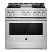 JennAir RISE 36 Inch Wide 5.1 Cu. Ft. Free Standing Gas Range with JennAir Connect and Griddle Stainless Steel