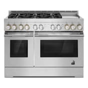JennAir 48 Inch Wide 6.3 Cu. Ft. Slide In Gas Range with Chrome-Infused Griddle and Dual-Stacked PowerBurner Stainless Steel