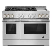 JennAir RISE 48 Inch Wide 6.3 Cu. Ft. Free Standing Gas Range with JennAir Connect, Grill, and Griddle Stainless Steel