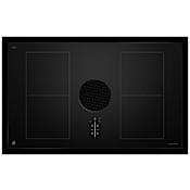 JennAir 36 Inch Wide 4 Burner Electric Induction Cooktop with Top Mounted Controls and Integrated Downdraft Ventilation Black