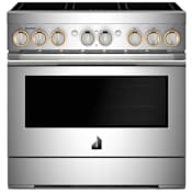 JennAir 36 Inch Wide Free Standing Induction Range with Knob Controls and Viewing Window Stainless Steel