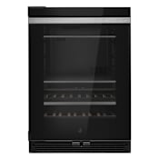 JennAir 24 Inch Wide Built-In Dual Zone Wine and Beverage Cooler with LED Lighting and Left Swing Door Black