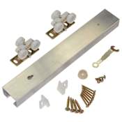 Johnson Hardware 100 Series 72" Aluminum Track with Hardware for Pocket Doors Mill Aluminum