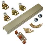 Johnson Hardware 1138 Series 72" Steel Double Track Hardware Set for Bypass Doors Gold