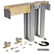 Johnson Hardware 1500 Series Pocket Door System Frame Kit for 30" x 96" Doors with Steel Studs and 2" x 4" Stud Walls Steel / Aluminum