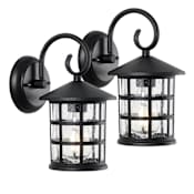 JONATHAN Y Lighting Cadiz Set of (2) 10" Tall LED Outdoor Wall Sconce Black