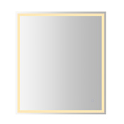 JONATHAN Y Lighting Pax 32" W x 36" H Modern Rectangular Frameless Bathroom Wall Mirror with LED Lighting Silver