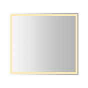 JONATHAN Y Lighting Pax 40" W x 36" H Modern Rectangular Frameless Bathroom Wall Mirror with LED Lighting Silver