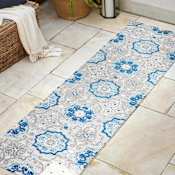 JONATHAN Y Lighting Amalfi Coast 2-1/4' x 10' Polypropylene Geometric Indoor/Outdoor Runner Blue / Gray