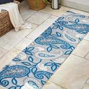 JONATHAN Y Lighting Amalfi Coast 2-1/4' x 8' Polypropylene Paisley Indoor/Outdoor Runner Blue / Light Gray