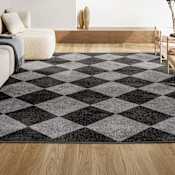JONATHAN Y Lighting Draper 7-3/4' x 10' Geometric and Trellis Indoor Rectangular Area Rug Dark Gray / Light Gray