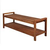 JONATHAN Y Lighting Blane 51" Wide Acacia Framed Bench Teak